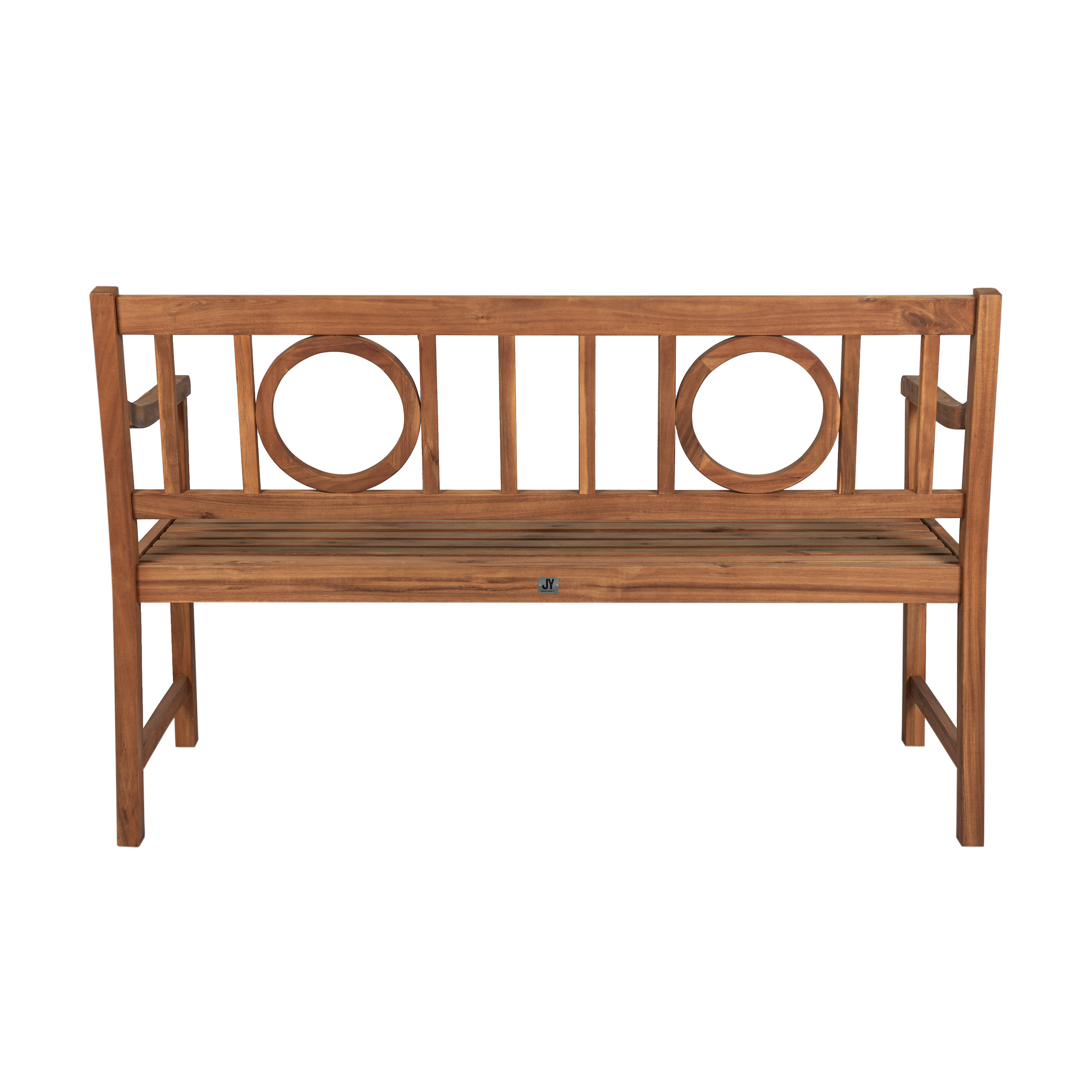 JONATHAN Y Apollo Circle Back Acacia Wood Outdoor Garden Patio Bench eBay