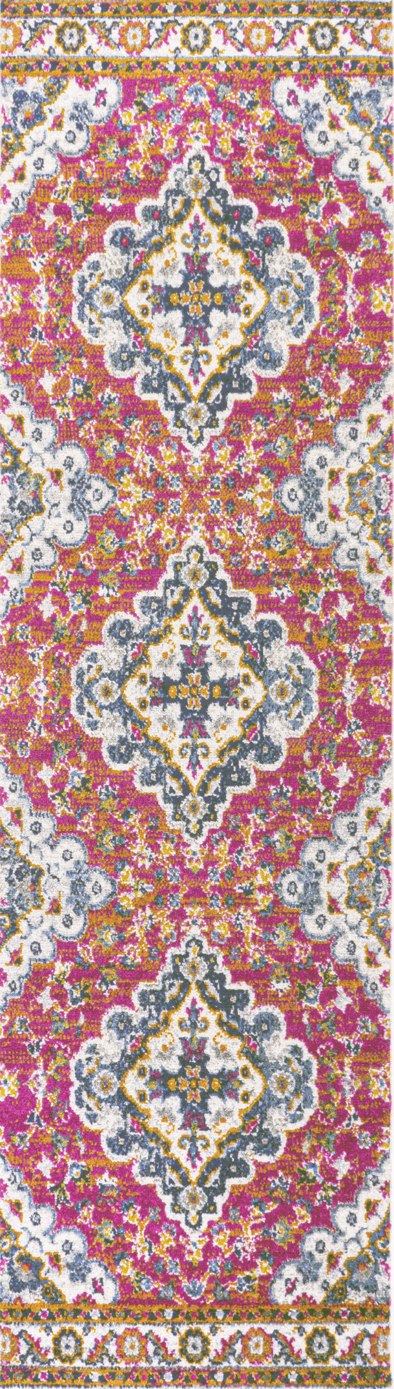 JONATHAN Y FLAIR Boho Vintage Medallion Plush Indoor Area Rug Blue Multicolor - Picture 37 of 49