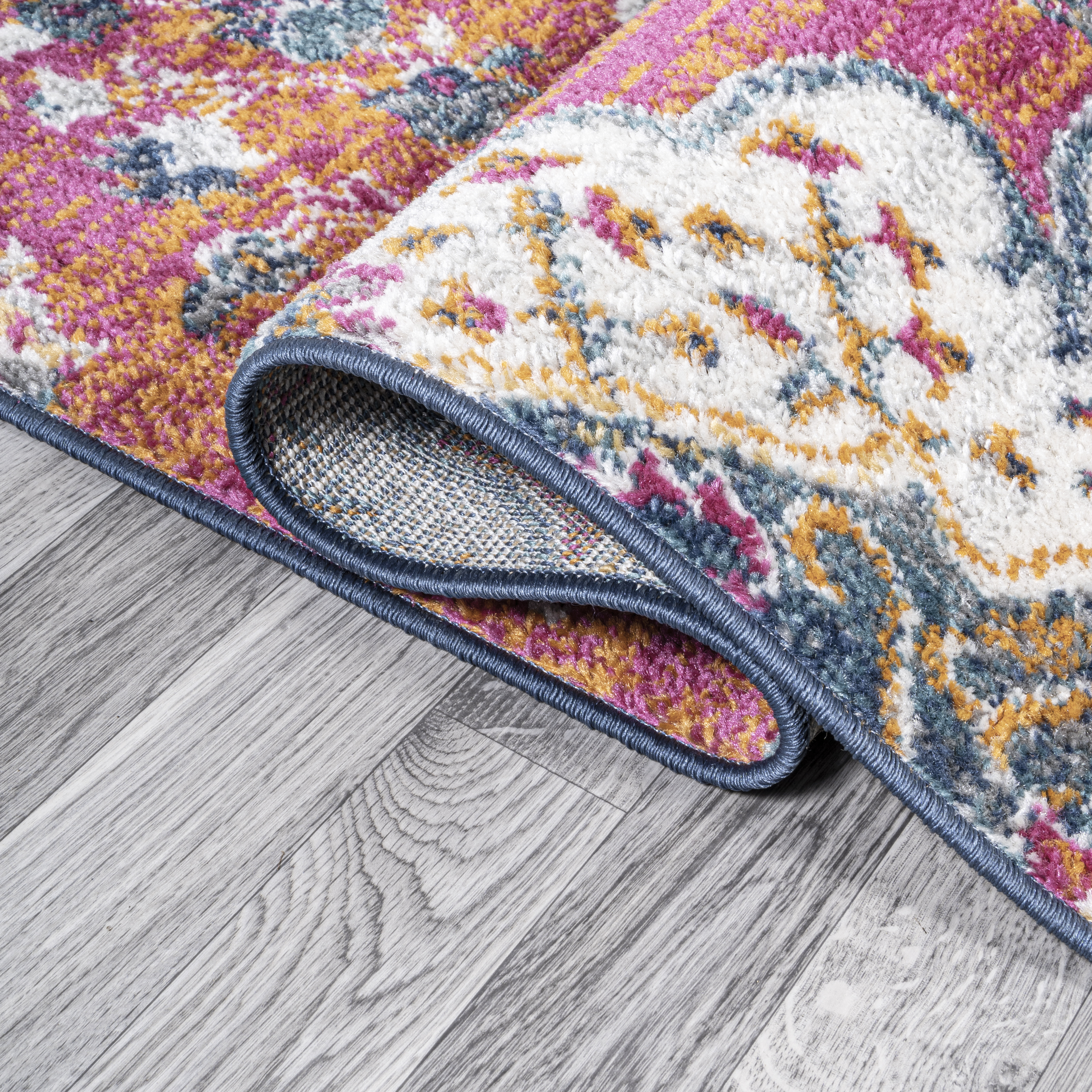 JONATHAN Y FLAIR Boho Vintage Medallion Plush Indoor Area Rug Blue Multicolor - Picture 35 of 49
