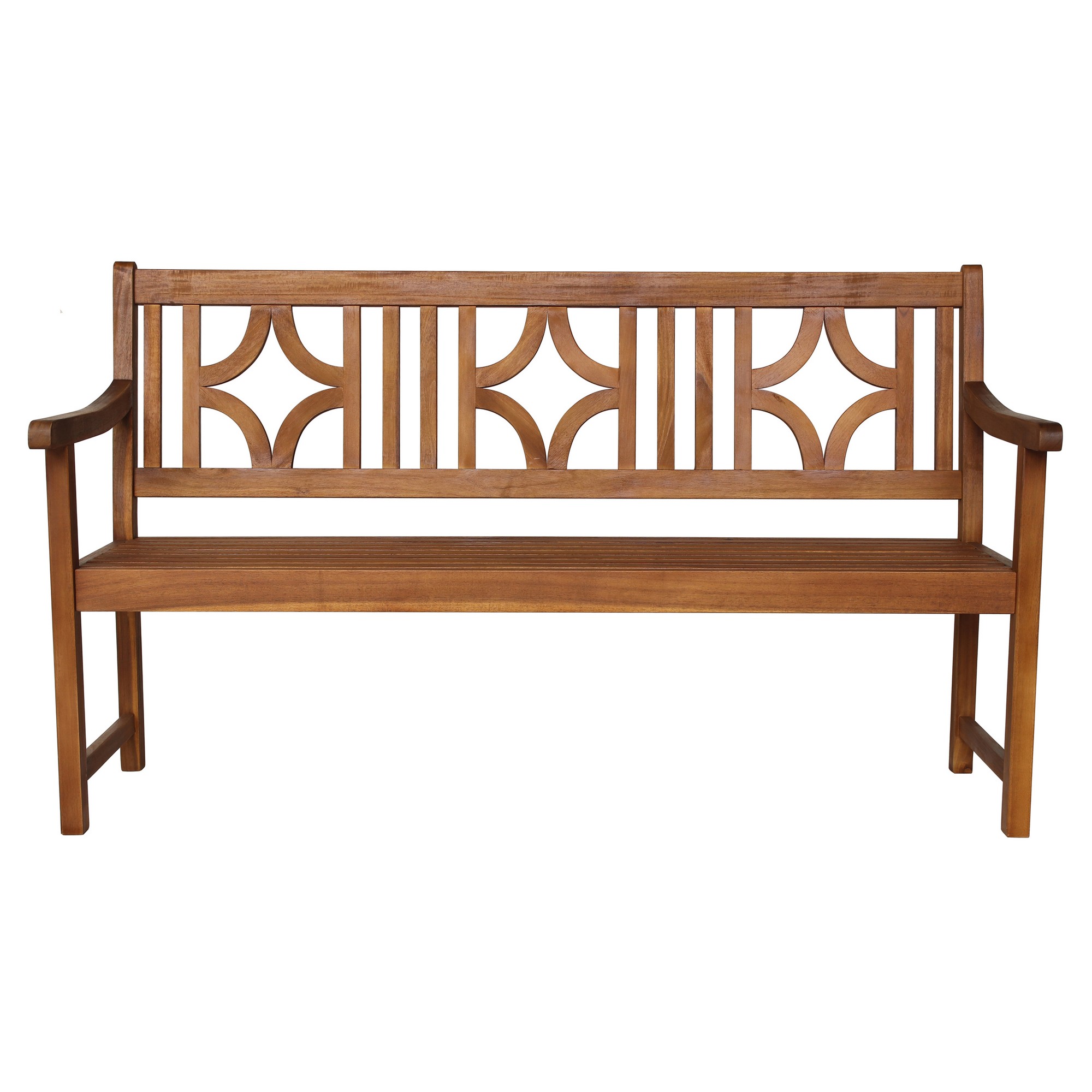 JONATHAN Y BNH100 Sloane Ogee Diamond Back Acacia Outdoor Garden Patio Bench - Picture 17 of 21
