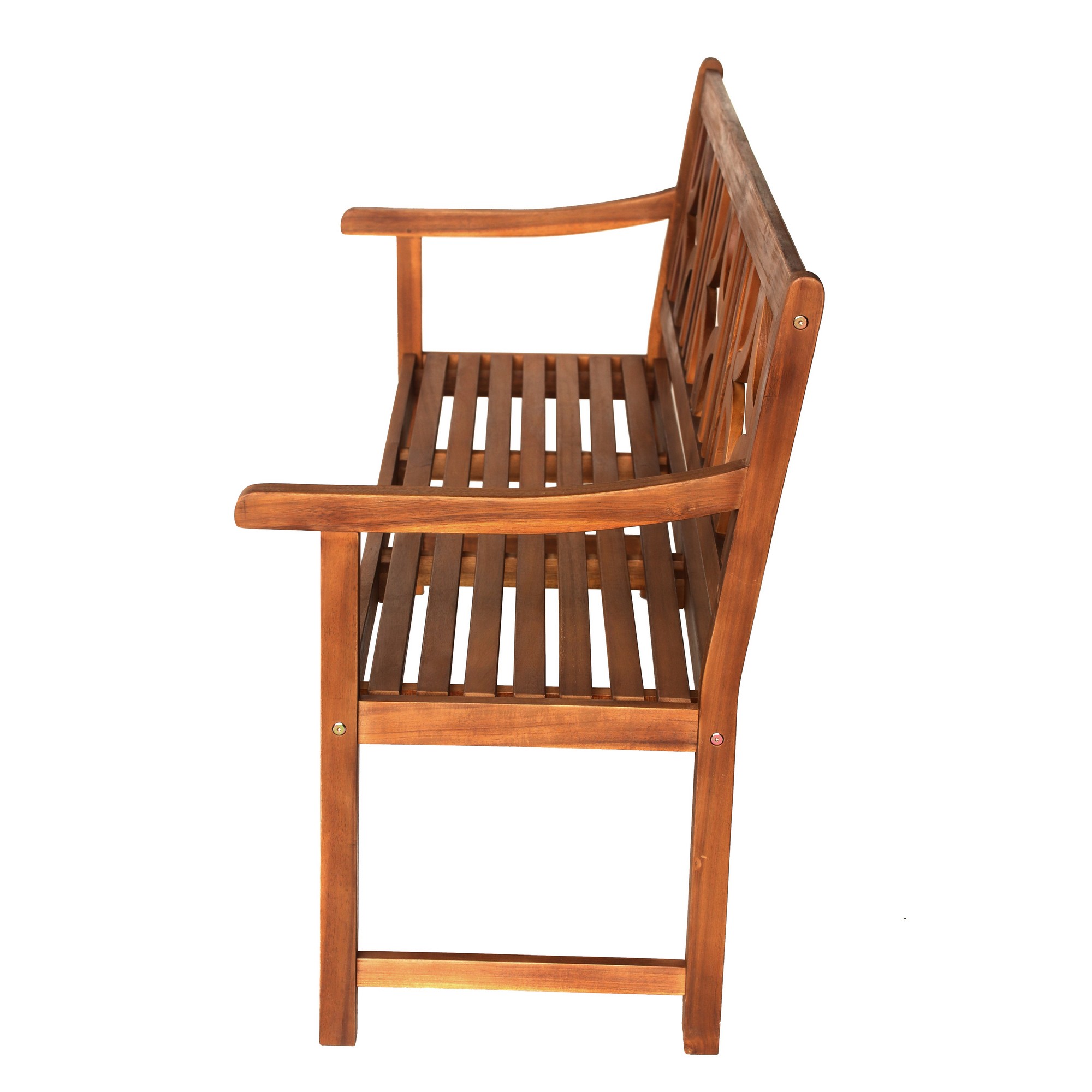 JONATHAN Y BNH100 Sloane Ogee Diamond Back Acacia Outdoor Garden Patio Bench - Picture 18 of 21
