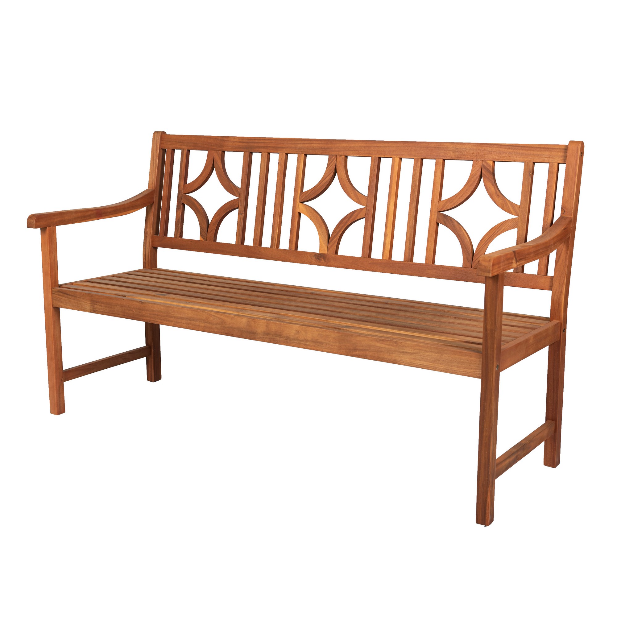 JONATHAN Y BNH100 Sloane Ogee Diamond Back Acacia Outdoor Garden Patio Bench - Picture 15 of 21