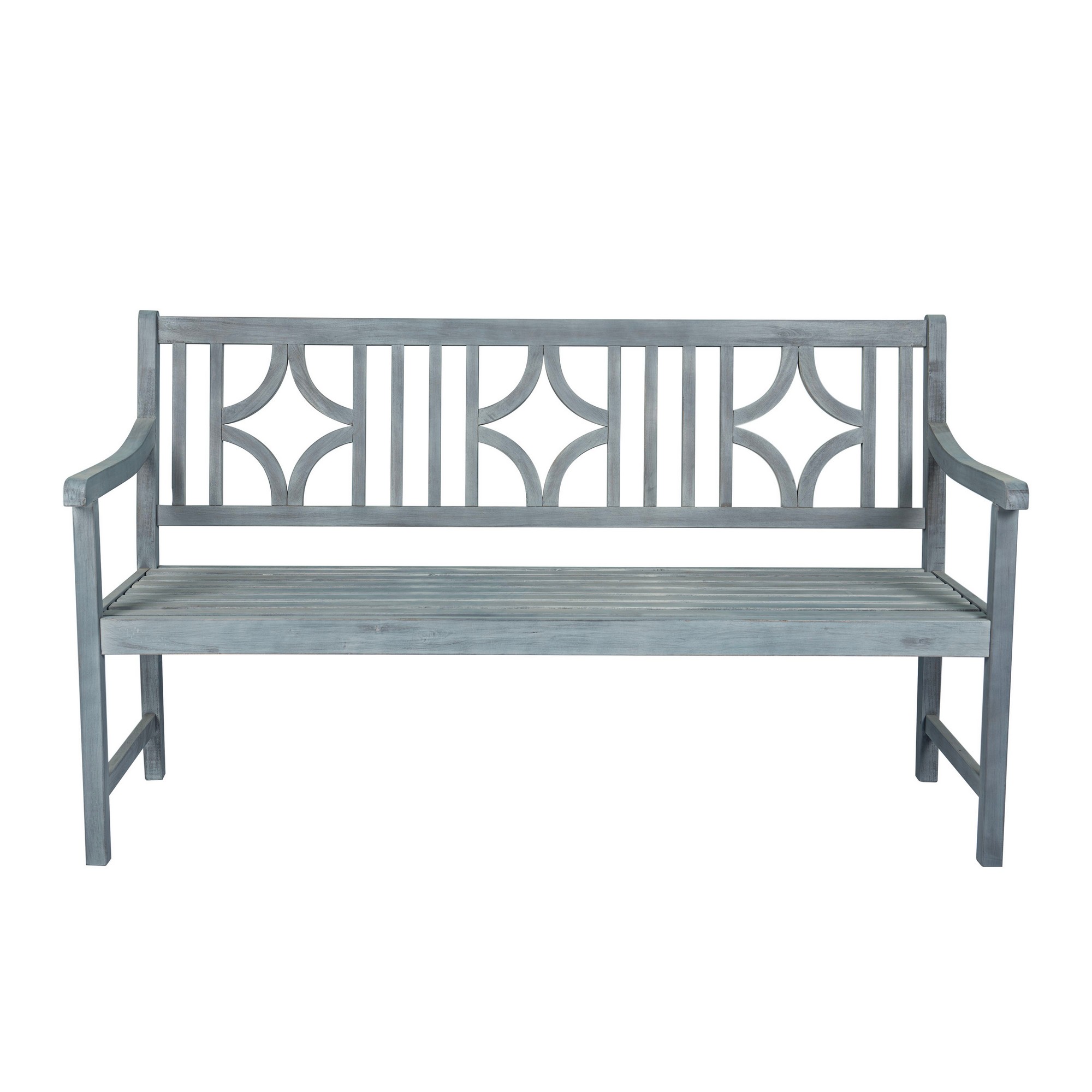 JONATHAN Y BNH100 Sloane Ogee Diamond Back Acacia Outdoor Garden Patio Bench - Picture 9 of 21