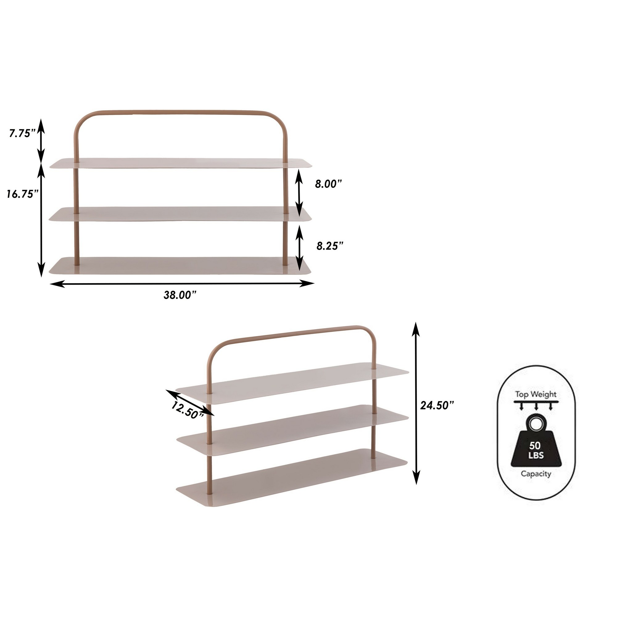 JONATHAN Y SRK1002 Minimalist 9-Pair 3-Tier Iron Thin Flat Plate Shoe Rack - Picture 24 of 45