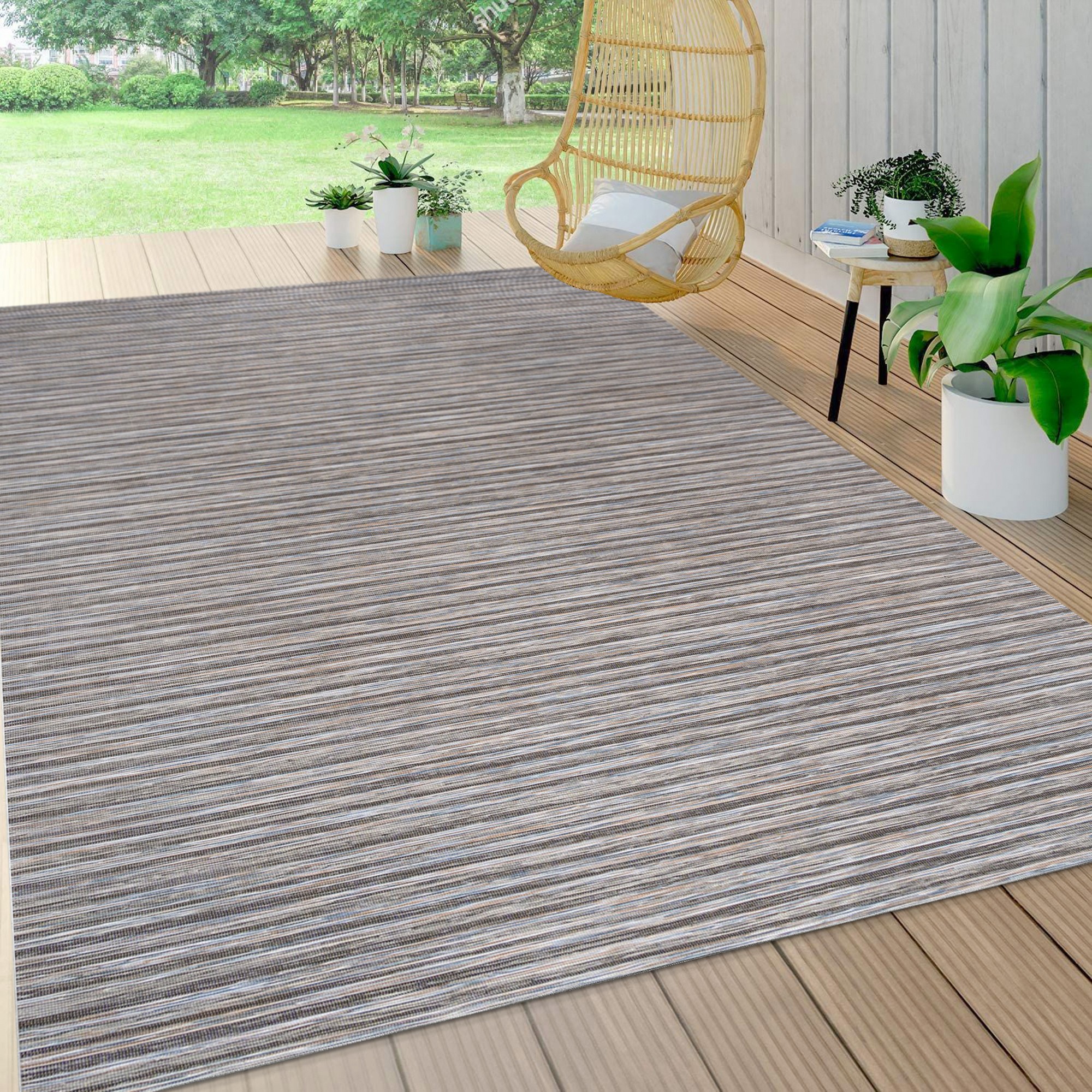 JONATHAN Y TSN102 Finn Modern Farmhouse Pinstripe Indoor/Outdoor Area Rug